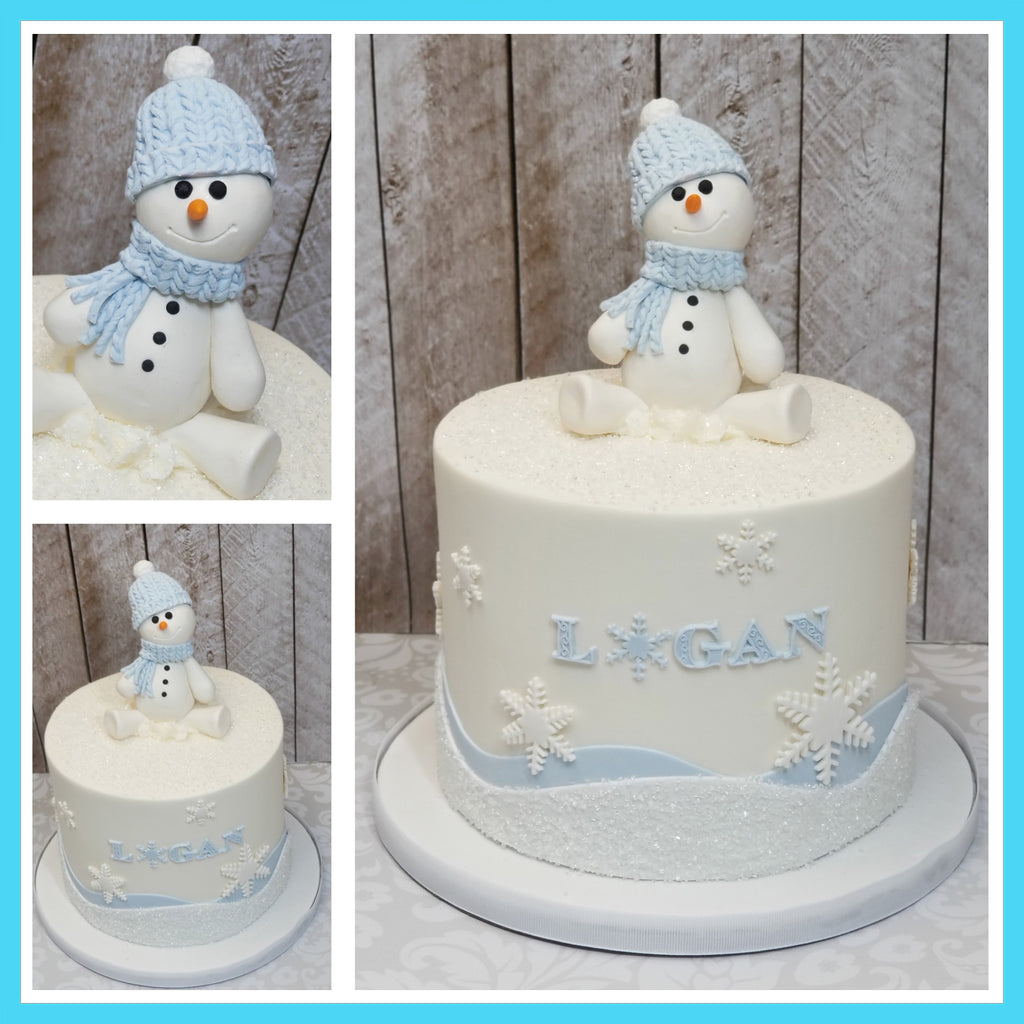 Logan's snowman 1st birthday cake