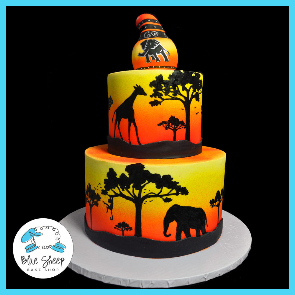 african safari birthday cake