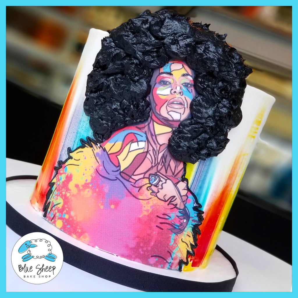 Afro Puff Birthday Cake 