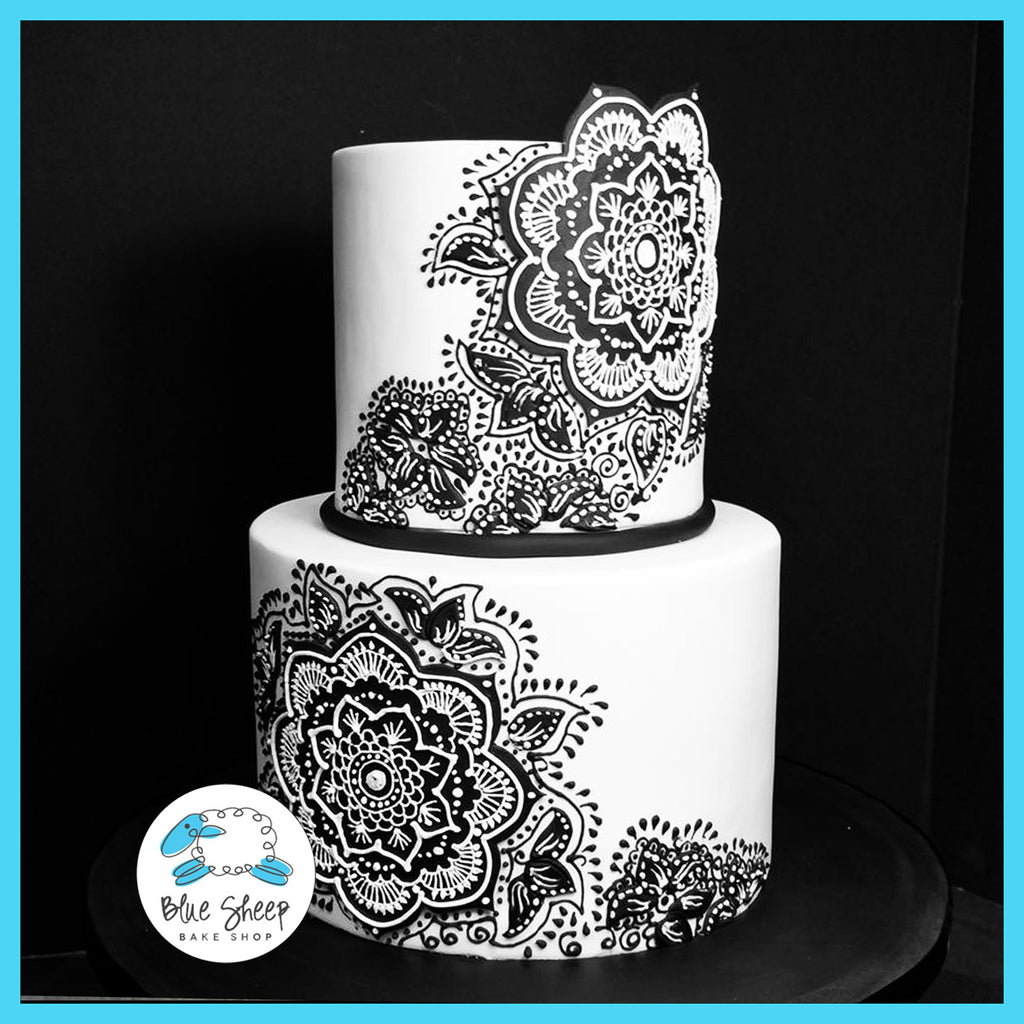 black and white wedding cakes nj