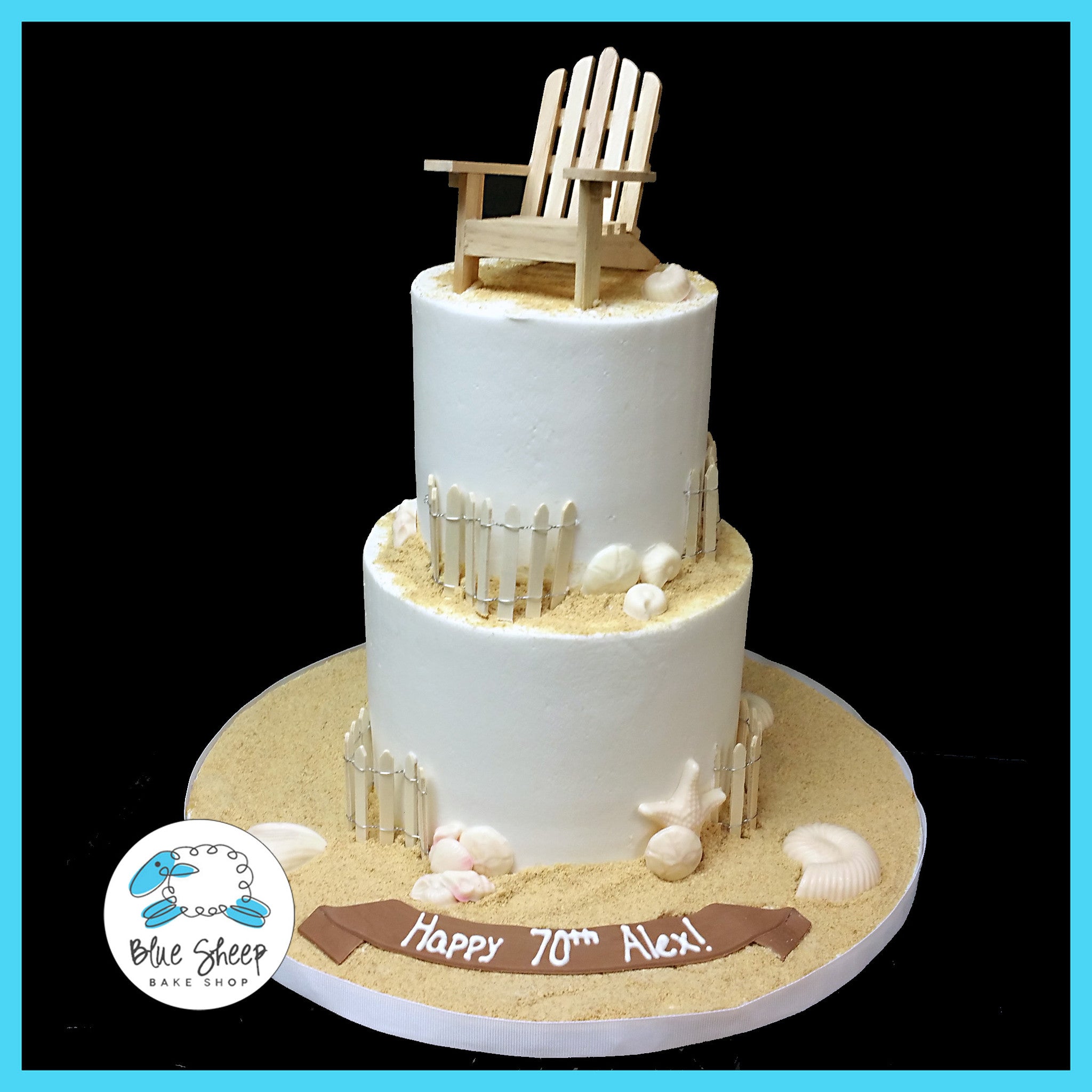 Life's a Beach Birthday Cake - Four Oaks Bakery