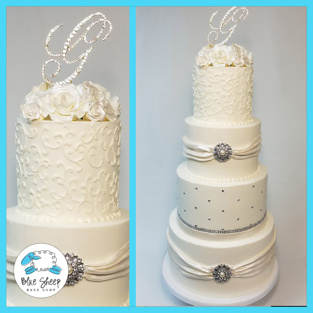 amazing four tiered buttercream wedding cake nj