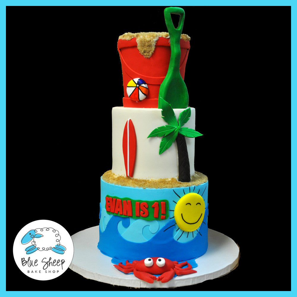 Tweens  Teens Beginner Cake Decorating Beach Themed Cake  Frans Cake and  Candy
