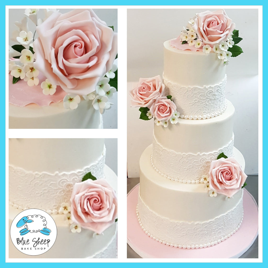 lace and roses wedding cake nj custom cakes 