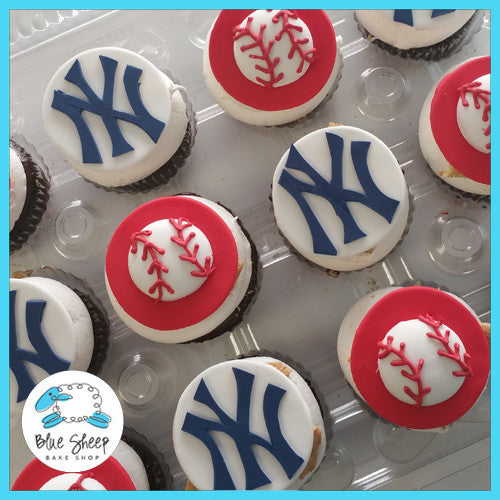 NY Yankees Baseball Cupcakes – Blue Sheep Bake Shop