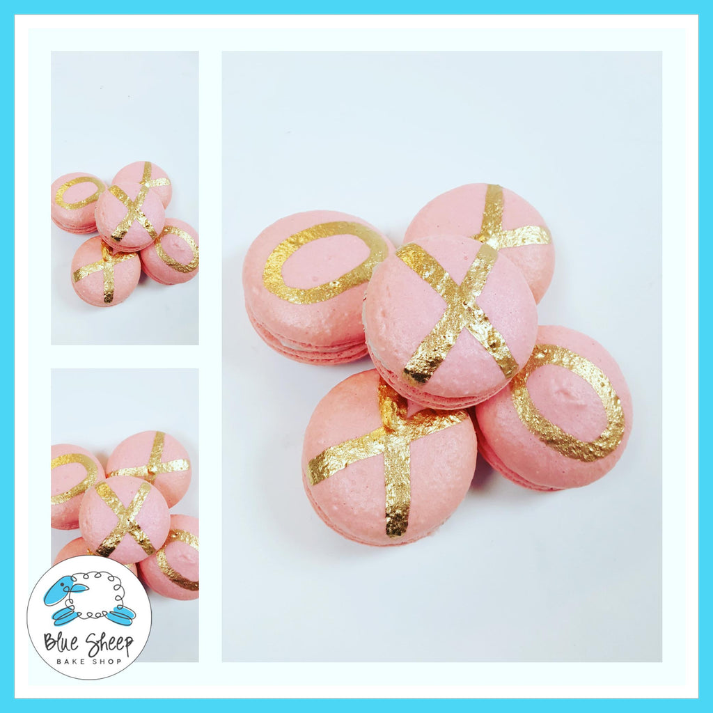 NJ pink and gold XOXO macarons for Valentine's day or a loving gift